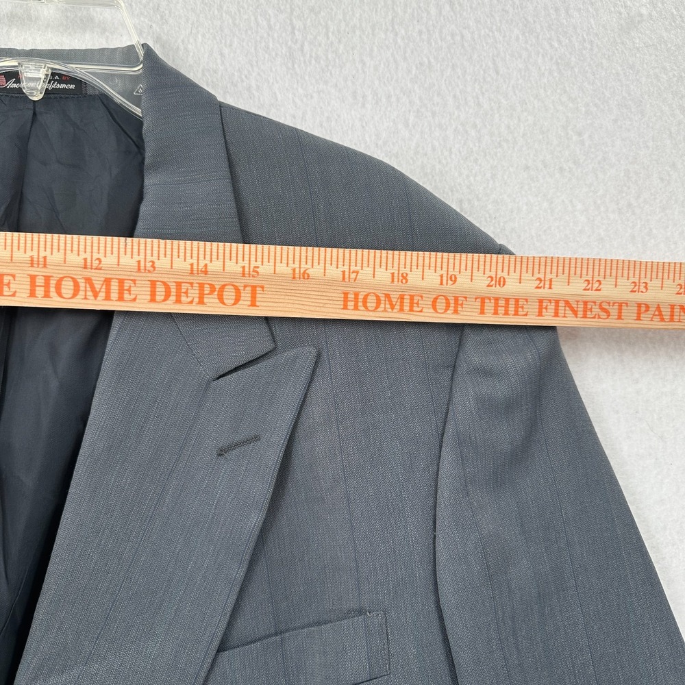 Stafford Mens Blazer Jacket 42R Sport Coat Suit Double Breasted Bluish Grey - Picture 8 of 11